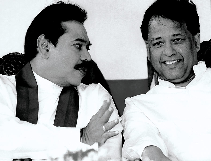 With President Mahinda Rajapaksa on the campaign trail.